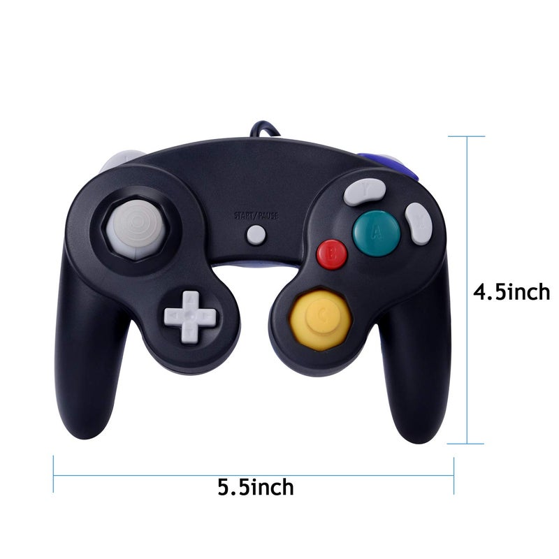 ONE250 2 Pack Classic Shock Joypad Wired Controller, Compatible with Wii NGC Gamecube Game Cube (Orange & Pink) - Image 4